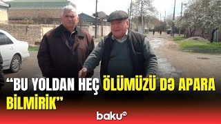 Yağış yağanda dizəcən palçığa batırıq | Ağstafada 55 ildir asfalt üzü görməyən yol