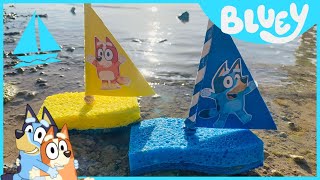 ‼️ BLUEY ⛵ ‼️Bluey \u0026 Bingo DIY Sailboat Activity | Disney Jr Pretend Play \u0026 Crafts