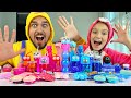 Mukbang || Pink vs Blue Challenge || تحدي الأحمر ضد الأزرق