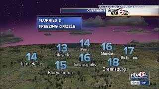 Tonight:  Freezing drizzle to flurries