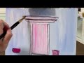 how to paint pink door u0026 flowers step by step painting tutorial acrylic