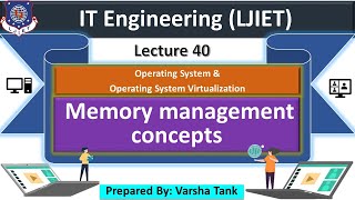 Lec - 40_ Memory Management Concepts | OS and OSV | IT | ICT