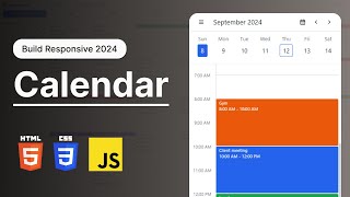 Build a Responsive Calendar App with HTML, CSS and Javascript | Tutorial 2024