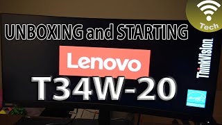 Lenovo ultrawide 34'' monitor T34w-20 / Unboxing and starting