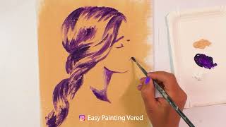 Acrylic Painting Tutorial with Complementary colors | LUNA