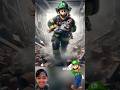 Mario team rescues a child from a collapsed building#mario #supermario #mariobros