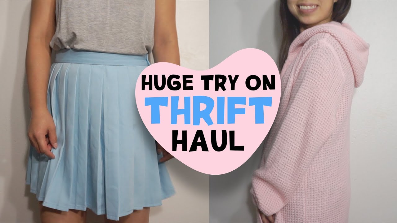 Huge Try On Thrift Haul Fall 2016 Goodwill Amvets Itsjmomo Youtube