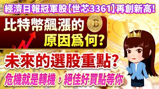 2023.03.15 經濟日報冠軍股【世芯3361】再創新高! 比特幣飆漲的原因為何?未來的選股重點? 危機就是轉機，絕佳好買點等你【股市期皇后 莊佳螢老師】