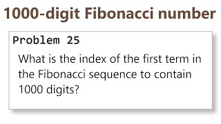 Project Euler: Problem 25 (C/C++)