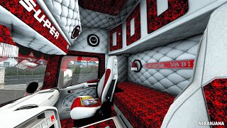 ETS2 Mods v1.43 | RJL Scania R Red - White Holland Interior Mod | ETS2 Mods