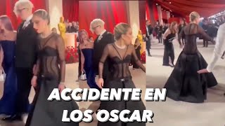 Accidente en la alfombra roja de Los Oscar: así reaccionó Lady Gaga