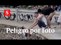 Padre pone en peligro a su hijo por una foto  | Videos Semana