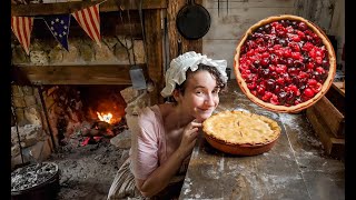 Baking an Amazing Cherry Raspberry Pie from 1808 |Real Historic Dishes| Fire Baked Pie ASMR