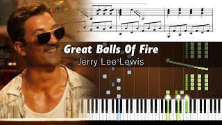 Jerry Lee Lewis - Great Balls of Fire (Top Gun Version) - Karaoke Piano Tutorial