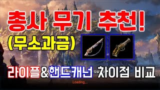 리니지M 총사 무기 추천! (라이플\u0026핸드캐넌 차이점) 무소과금용!!