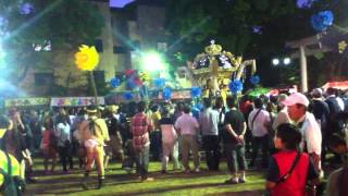 恵美酒宮天満神社2012　宵宮　三台練りで北細江の脇棒折れる！