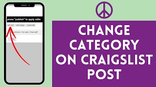 How to Change Category on Craigslist Post Once it Has Been Posted?