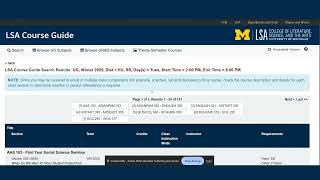 UM Engineering How to Search for Elective Courses