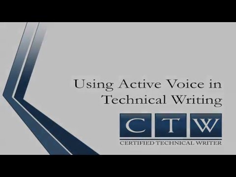 Certified Technical Writer - Active versus Passive Voice Certified Technical Writer - Active versus Passive Voice