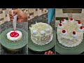 fresh cream white forest cake decorating tutorial | white forest cake 🎂🎂 | #shorts#masterchefimran