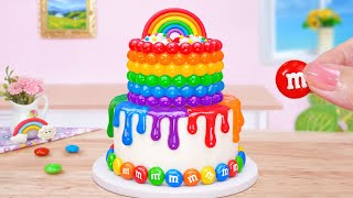 Best Rainbow Cake Recipe 🌈Satisfying Miniature Rainbow Jelly Cake Decorating With M\u0026M 🌈