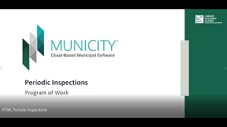 Municity Periodic Inspections Program of Work
