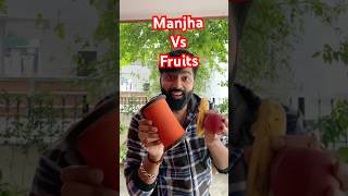 Cutting Fruits with Kite Manjha - Fun \u0026 Unique #manjha  #testing #shorts #kite #kiteflying