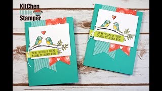 Stampin Up Bird Banter Card Making Tutorial Video with Kitchen Table Stamper