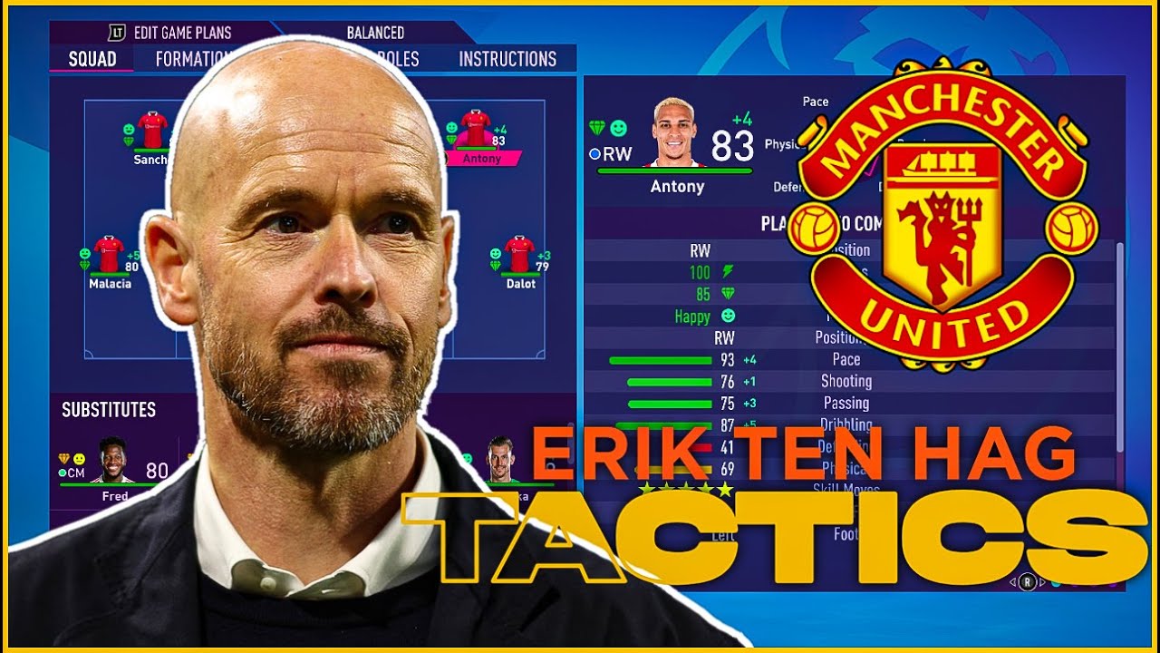 Erik Ten Hag Manchester United TACTICS (updated) | FIFA 22 & FIFA 23 ...