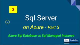 Sql Server on Azure | Azure Sql Database vs Sql Managed Instance | Raj Training | Part 3