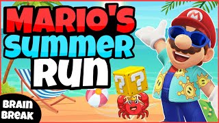 🌞 Mario's Summer Run 🌞 | Fitness Run | Brain Break | Mini-Games | GoNoodle Inspi