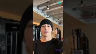 Taehyung GYM weverse live  20-7-23 grooving in song 990 featuring #kimximya #btsv #btsarmy #weverse