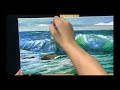 油畫 風景油畫示範 海景油畫如何一步一步畫好 seascape oil painting tutorial how to paint a crashing wave oilpainting 油画