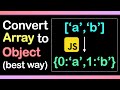 Convert Array to an Object in one line using JavaScript