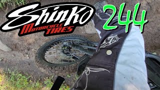 Sur Ron New Tire: Shinko 244 Muddy slick trail riding review  plus new rider on black diamond trail