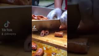 Famous Chinese street food - Braised pig intestines 卤猪肠 #Shorts