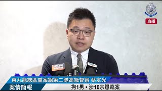 【 拘1男 • 涉10宗爆竊案 • 案情簡報 】