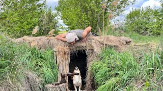 CONSTRUCTION OF A HUT IN AN OLD WELL FILLED EARTH/SURVIVAL SKILLS #camping #bushcraft #survival