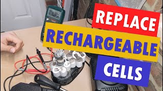 Replace rechargeable battery cells for drill