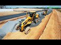 Best Activities Full Processing Liugong Grader Team Spreading Gravel Installing New Roads