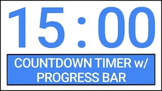 15 min Countdown Timer w/ Progress Bar #Timer #Countdown