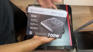 Thermaltake 700 Watt Smart Series Power Supply Unit Unboxing and Install