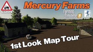 Mercury Farms, Farming Simulator 19, 1st Look Map Tour! ALiEN JiM. NEW MOD MAP.