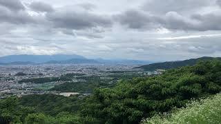 油山片江展望台での景色と隣りのおじいちゃんの美声