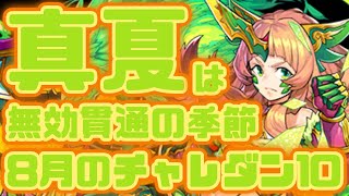 【パズドラ】初心者は無効貫通をしっかりと組めるのか？８月のチャレダン10を初見攻略！【８月のクエスト】