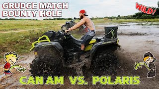 Can Am vs. Polaris! Wild ATV Bounty Hole Race @ Mudbuddys Mud Park!