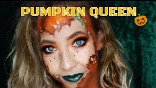 PUMPKIN QUEEN MAKEUP \u0026 BODYPAINT Tutorial; 31 Days of HALLOWEEN 2020