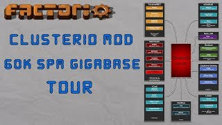 Factorio - Clusterio 60k SPM Cross-Server Gigabase Tour: Bot Speed 24, Mining Prod 4000+