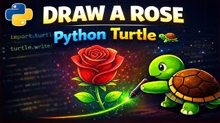 Draw a Beautiful Rose Using Python Turtle 🌹 | Creative Coding Art