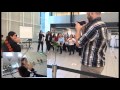 Amsterdam airport Schiphol Flash Mob Nick's proposal to Stav